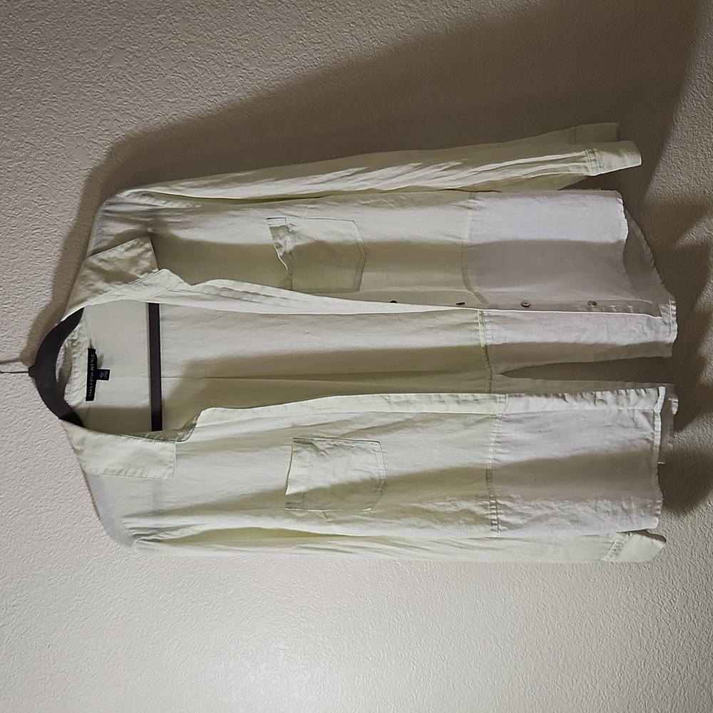 Saks Fifth Avenue linen long sleeve blouse, size large
